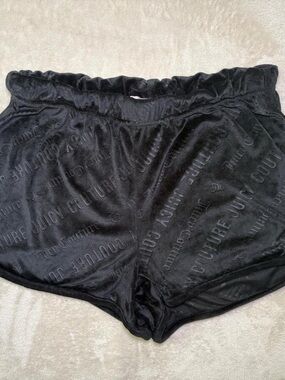 Juicy Couture Black Velour Logo Lounge Shorts